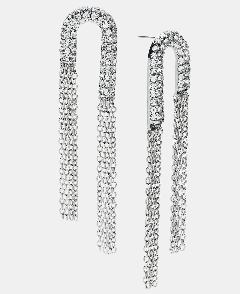 I.n.c. International Concepts Crystal & Chain Fringe U-Shaped Statement Earrings, Macy's Exclusive