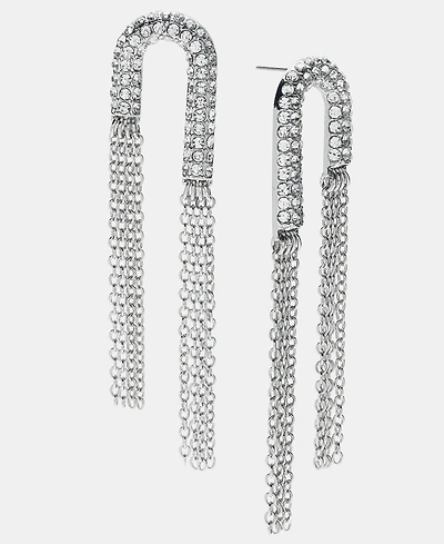 I.n.c. International Concepts Crystal & Chain Fringe U-Shaped Statement Earrings, Macy's Exclusive
