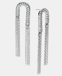 I.n.c. International Concepts Crystal & Chain Fringe U-Shaped Statement Earrings, Macy's Exclusive