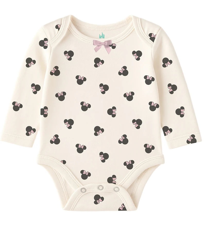 Disney Baby Girls 3-Piece Minnie Bodysuit, Creeper Pant and Headband Set