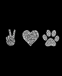 La Pop Art Plus Peace Love Dogs Word T-Shirt