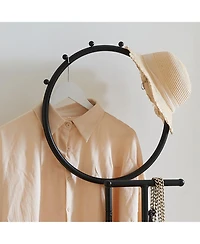 Kings Brand Furniture Cheska Suit Valet Stand with Circular Frame Perfect for Bedrooms & Entryways