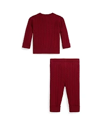 Polo Ralph Lauren Baby Girls 2-Piece Cotton Cardigan and Pants Set