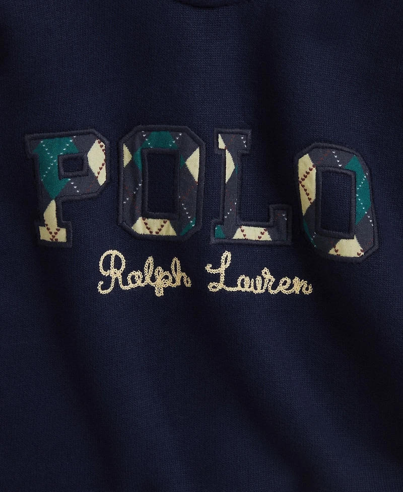 Polo Ralph Lauren Baby Girls 2-Piece Argyle-Logo Fleece Sweatshirt and Pants Set