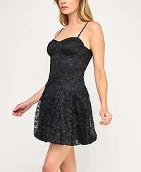 Invitee Juniors' Lace Sleeveless Fit & Flare Dress