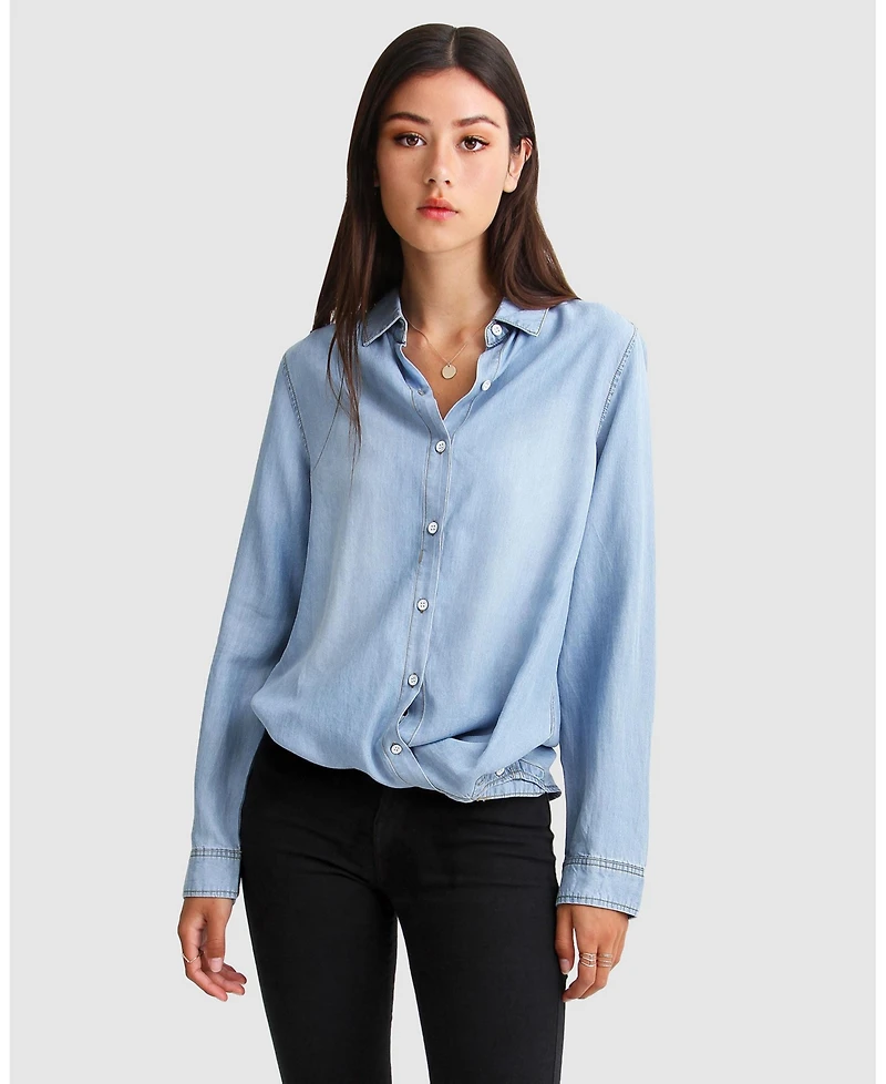 Belle & Bloom Women's Keep Me Wild Denim Top