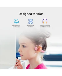 myFirst Headphones Airwaves - Truly Wireless, Bluetooth, Open-Ear headphones for Kids - Pink