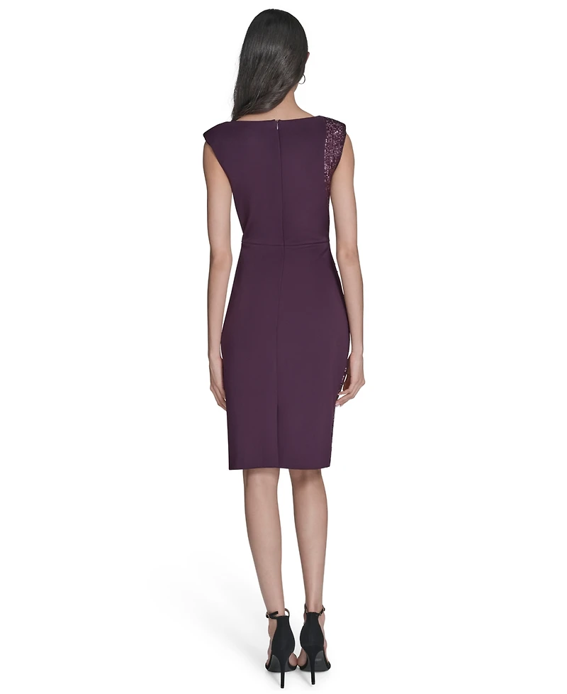 Eliza J Women's Boat Neck Velvet Midi Dress
