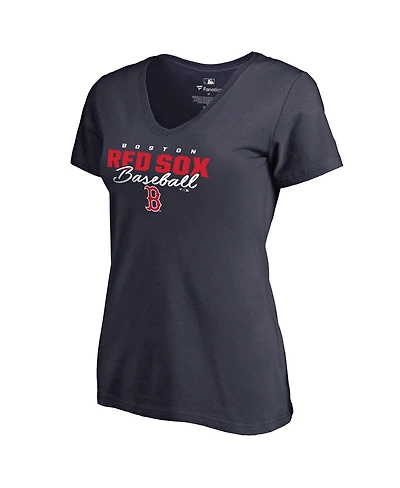 Fanatics Mto Label Women's Navy Boston Red Sox Script Assist V-Neck T-Shirt