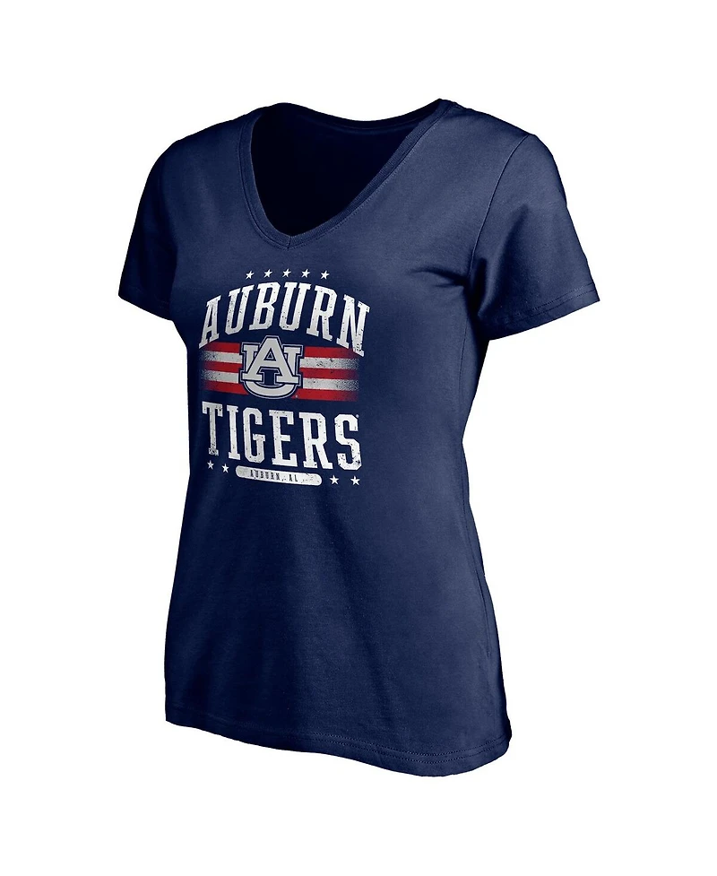 Fanatics Mto Label Women's Navy Auburn Tigers City Pride V-Neck T-Shirt
