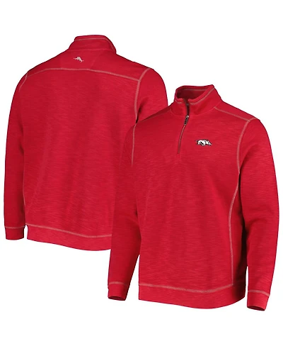 Tommy Bahama Men's Cardinal Arkansas Razorbacks Sport Tobago Bay Tri-Blend Mock Neck Half-Zip Jacket