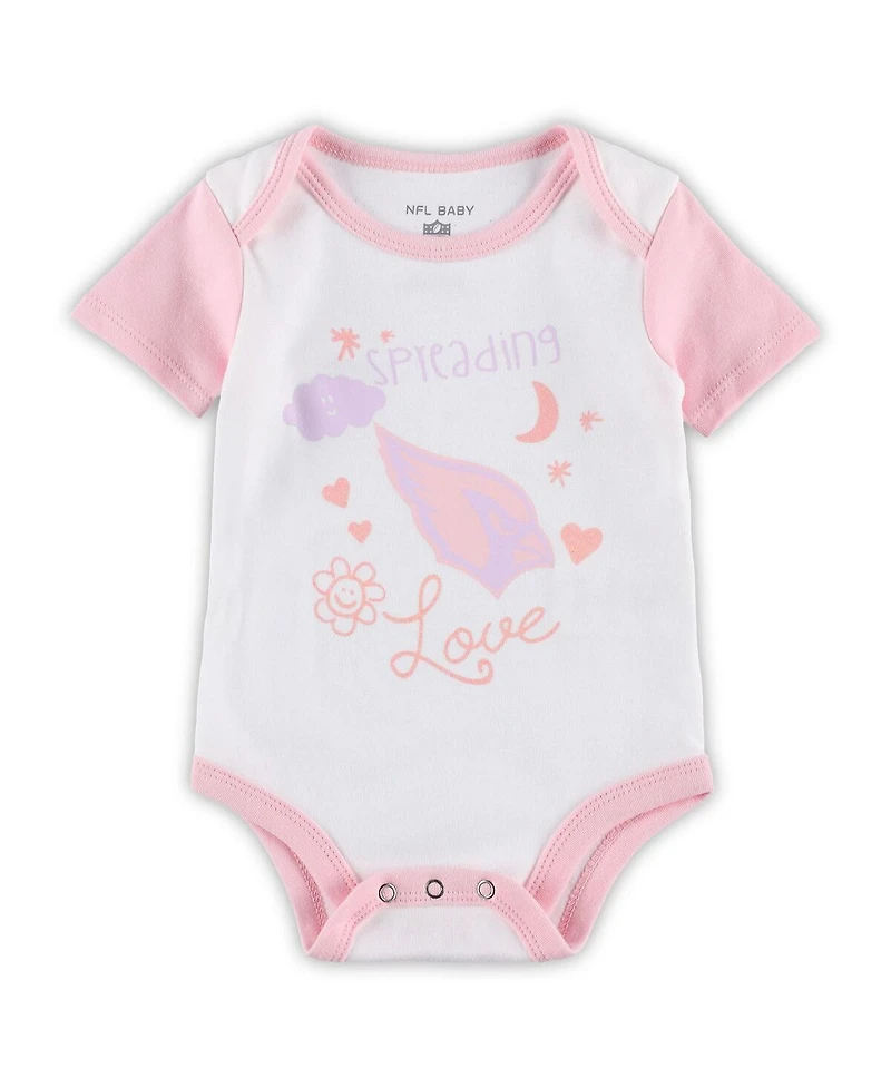 Outerstuff Baby Boys and Girls White Arizona Cardinals Spreading Love Bodysuit Tutu Leggings Set