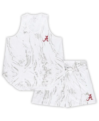 Profile Women's White Alabama Crimson Tide Plus Marble Tank and Shorts Set