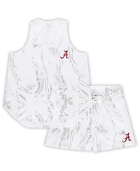 Profile Women's White Alabama Crimson Tide Plus Marble Tank and Shorts Set