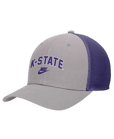 Nike Men's Pewter Kansas State Wildcats Vintage Arch Rise Performance Trucker Adjustable Hat