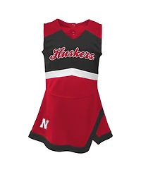 Outerstuff Big Girls Scarlet Nebraska Huskers Cheer Captain Jumper Dress