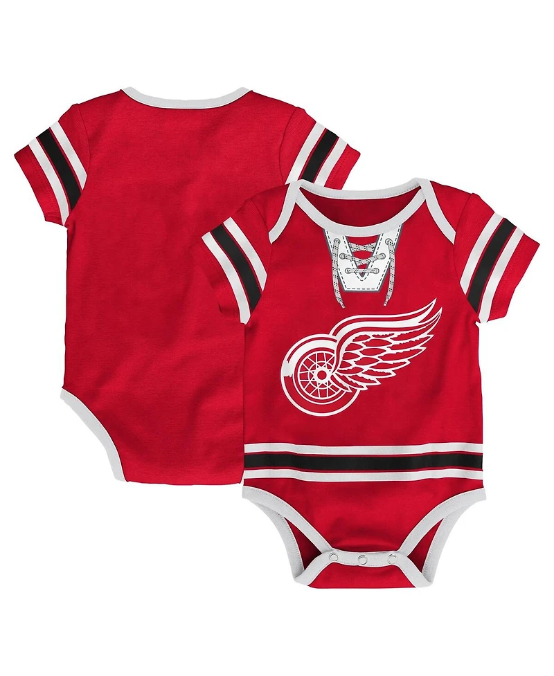 Outerstuff Baby Boys and Girls Red Detroit Red Wings Hockey Jersey Bodysuit