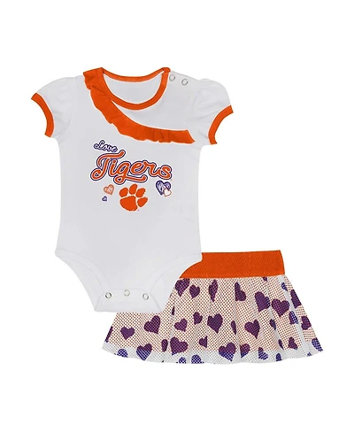 Outerstuff Baby Boys and Girls 2-Piece Clemson Tigers Love My Team Bodysuit Skirt Set
