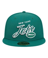 New Era Men's Green New York Jets Script Sided 59FIFTY Fitted Hat