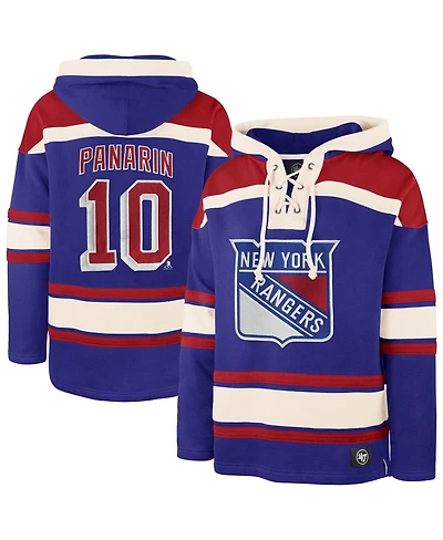 '47 Brand Men's Artemi Panarin Royal New York Rangers Big Tall Lace-up Pullover Hoodie