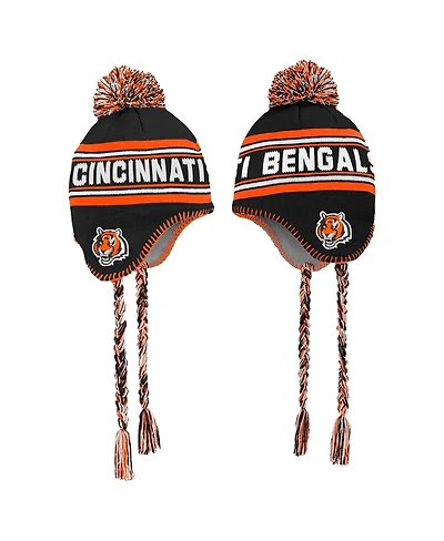 Outerstuff Preschool Black Cincinnati Bengals Jacquard Tassel Knit with Pom Hat
