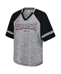G-iii 4Her by Carl Banks Women's Heather Gray Tyler Reddick Hall of Fame Oversized Raglan V-Neck T-Shirt