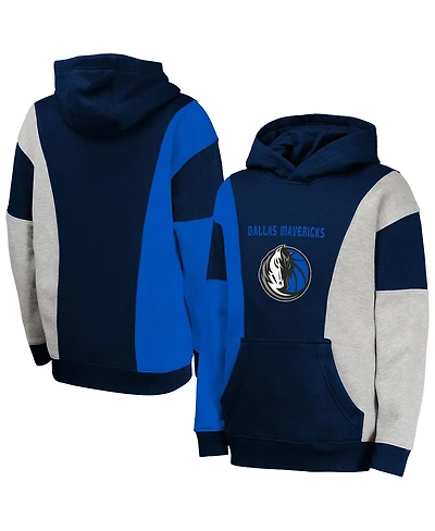 Outerstuff Big Boys and Girls Navy Dallas Mavericks Ace the Hole Pullover Hoodie