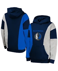 Outerstuff Big Boys and Girls Navy Dallas Mavericks Ace the Hole Pullover Hoodie