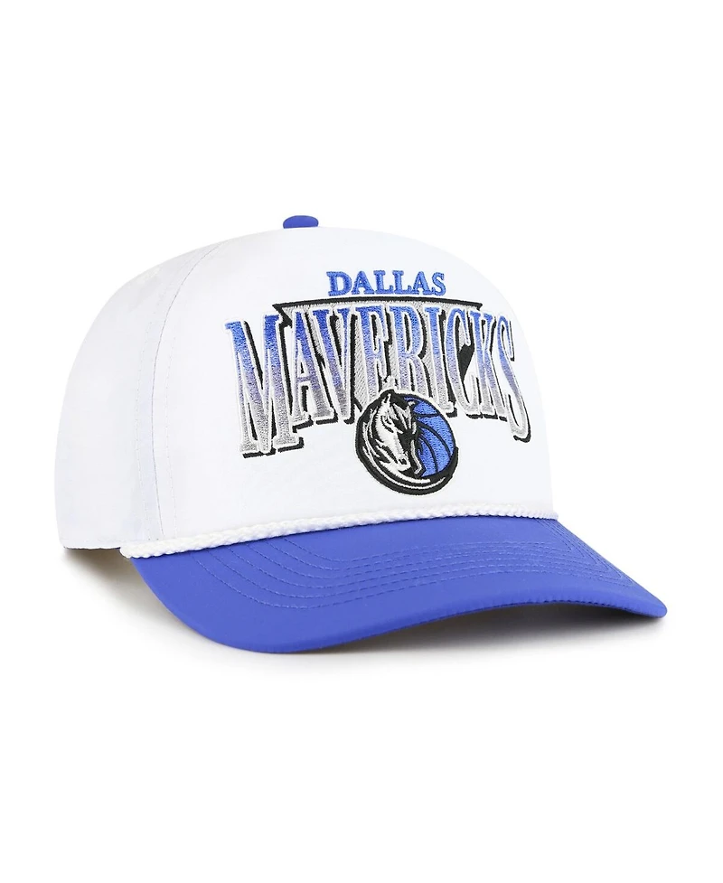 '47 Brand Men's White/Blue Dallas Mavericks Tribute Two-Tone Hitch Adjustable Hat