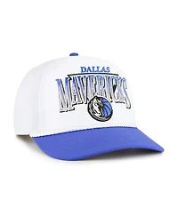 '47 Brand Men's White/Blue Dallas Mavericks Tribute Two-Tone Hitch Adjustable Hat