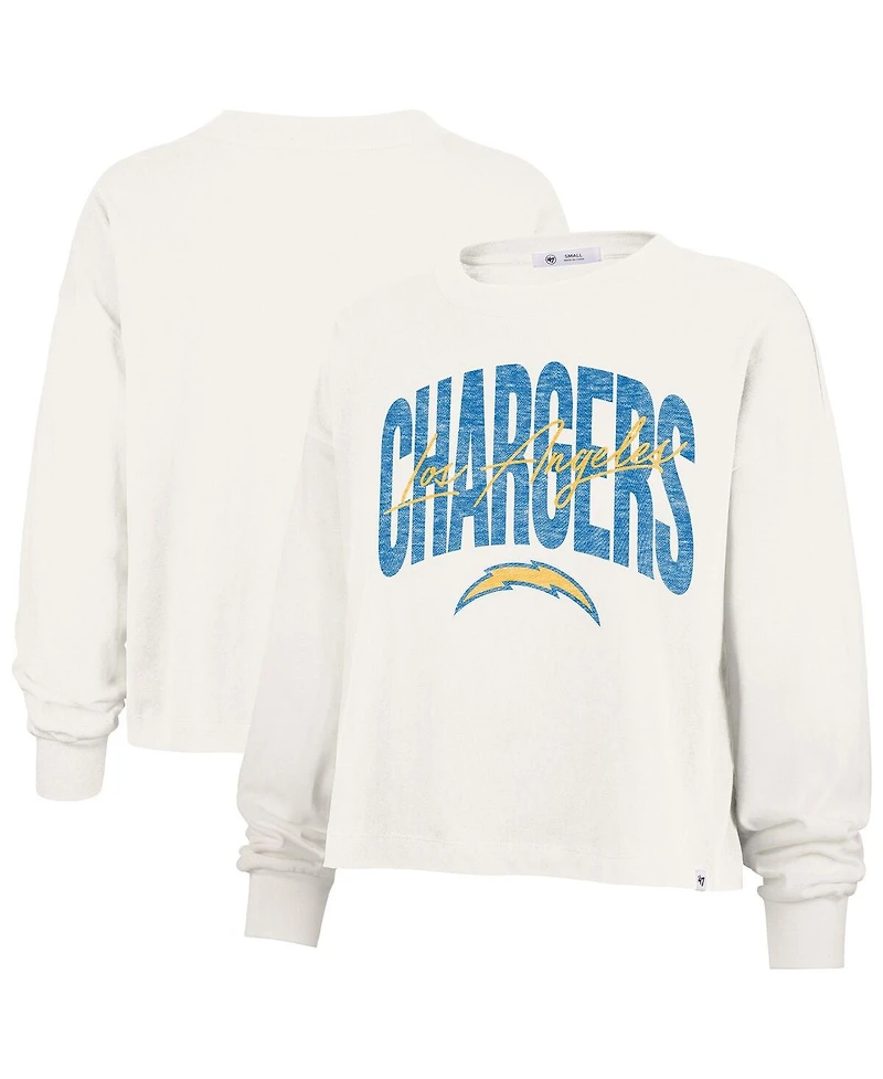 '47 Brand Women's Cream Los Angeles Chargers Muse Sydney Long Sleeve T-Shirt