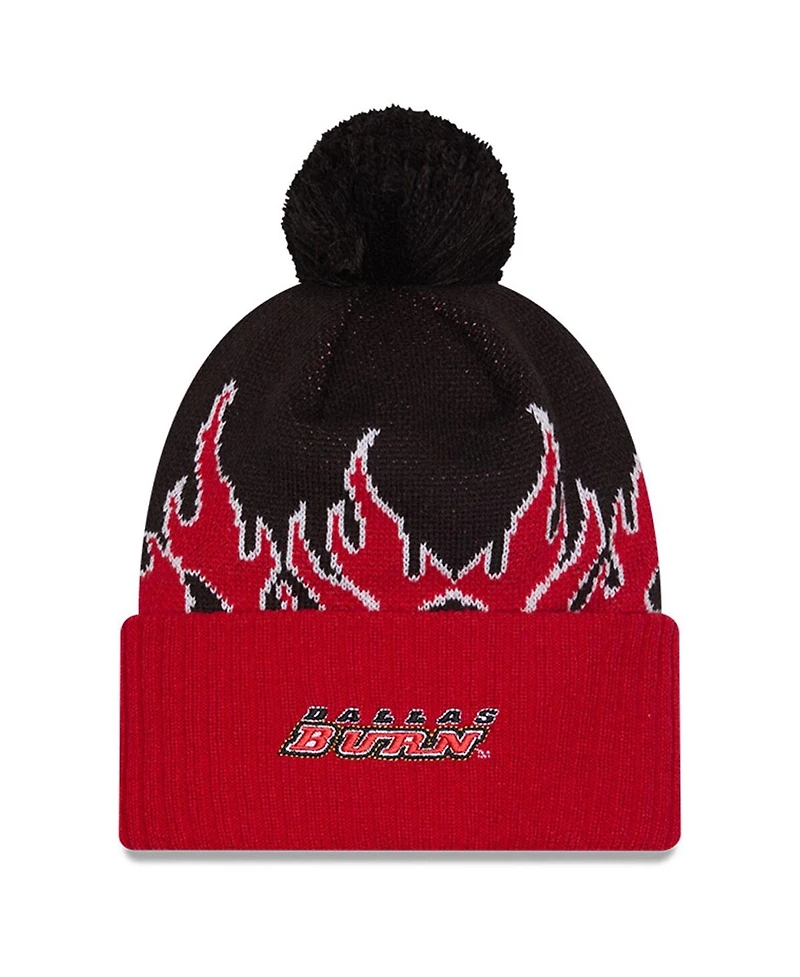 New Era Men's Red Fc Dallas 2025 Jersey Hook Cuffed Knit with Pom Hat