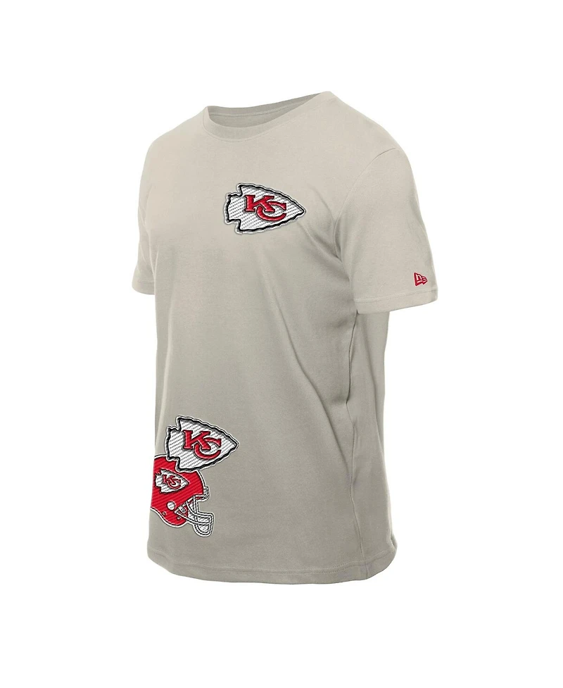 New Era Men's Light Beige Kansas City Chiefs Multi Patch T-Shirt