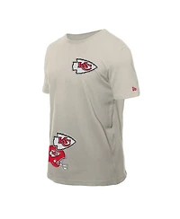 New Era Men's Light Beige Kansas City Chiefs Multi Patch T-Shirt