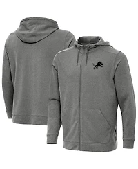 Antigua Men's Heather Black Detroit Lions Effortless Full-Zip Hoodie Jacket