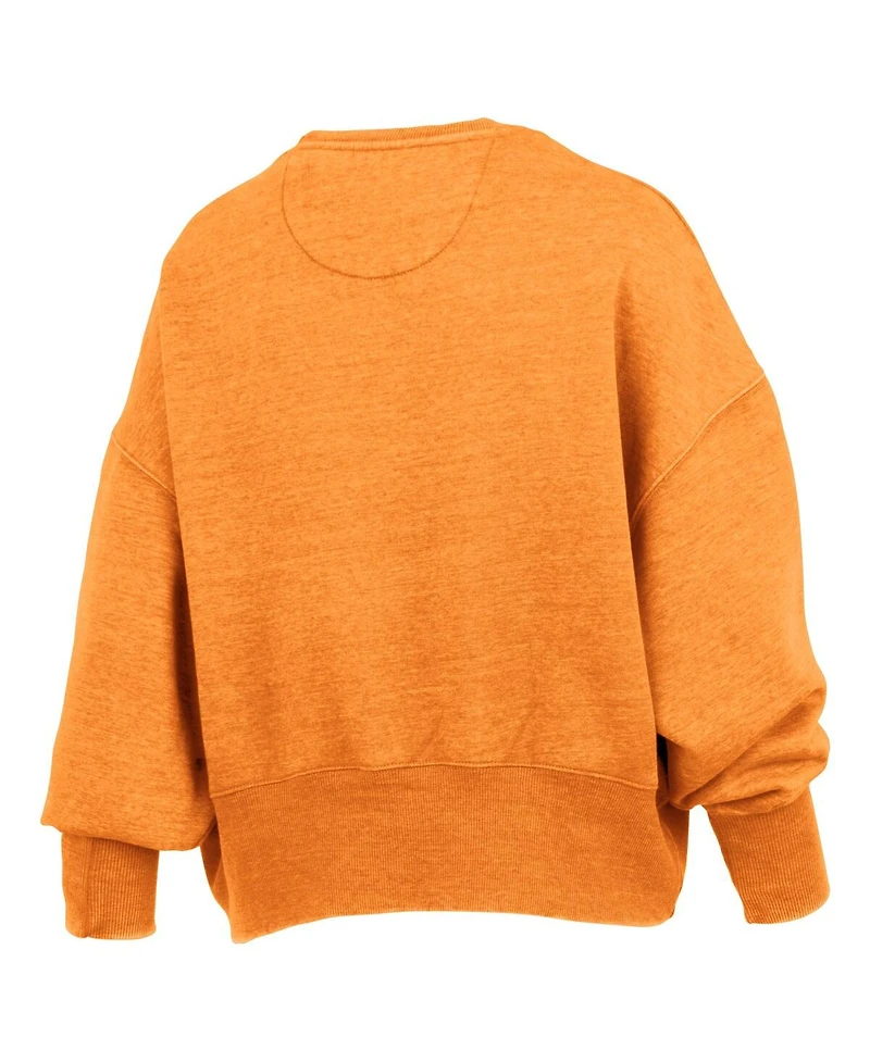 Pressbox Women's Tennessee Orange Volunteers Oversized Waist-Length Crewneck Sweatshirt