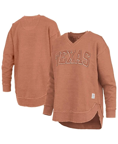 Pressbox Women's Texas Orange Longhorns Westin Poncho V-Neck Pullover Sweatshirt
