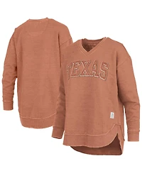 Pressbox Women's Texas Orange Longhorns Westin Poncho V-Neck Pullover Sweatshirt