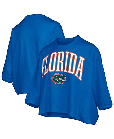 Pressbox Women's Royal Florida Gators Midi Arch Over Logo Oversized T-Shirt
