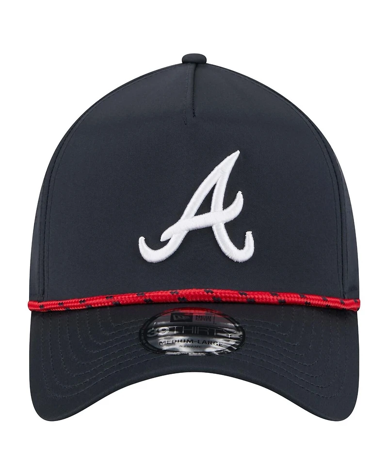 New Era Men's Navy Atlanta Braves 39THIRTY A-Frame Perforated Flex Hat