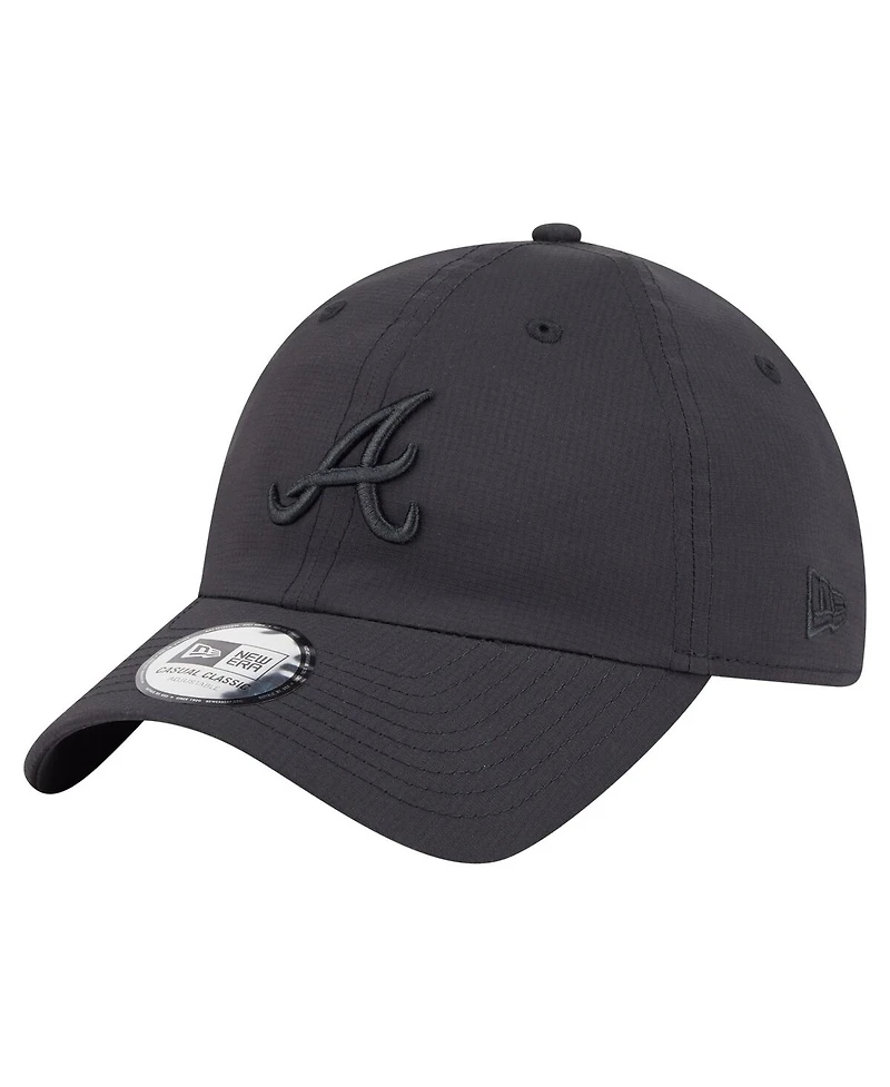 New Era Men's Black Atlanta Braves Ripstop Casual Classic Adjustable Hat