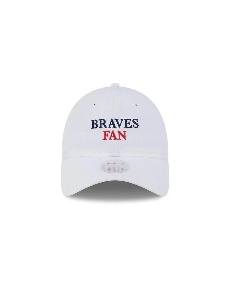 New Era Women's White Atlanta Braves Team Fan 9TWENTY Adjustable Hat