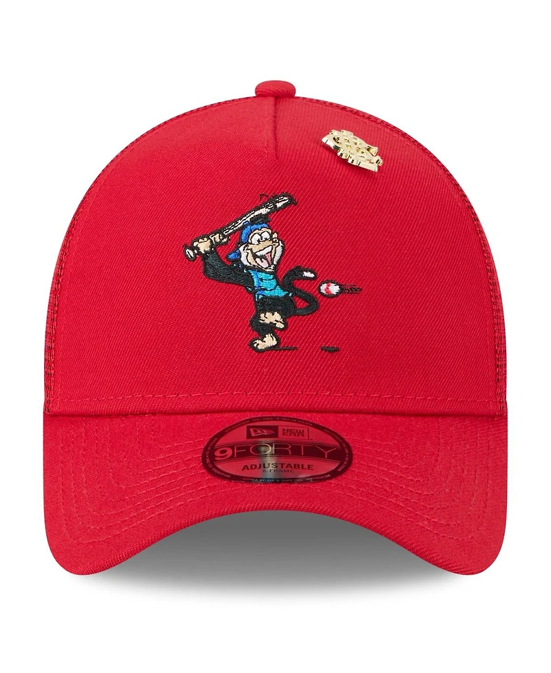 New Era Men's Red Los Angeles Angels 2025 Big League Chew A-Frame 9FORTY Adjustable Trucker Hat