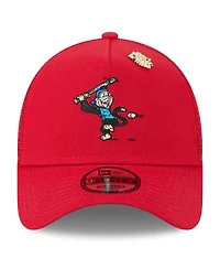New Era Men's Red Los Angeles Angels 2025 Big League Chew A-Frame 9FORTY Adjustable Trucker Hat