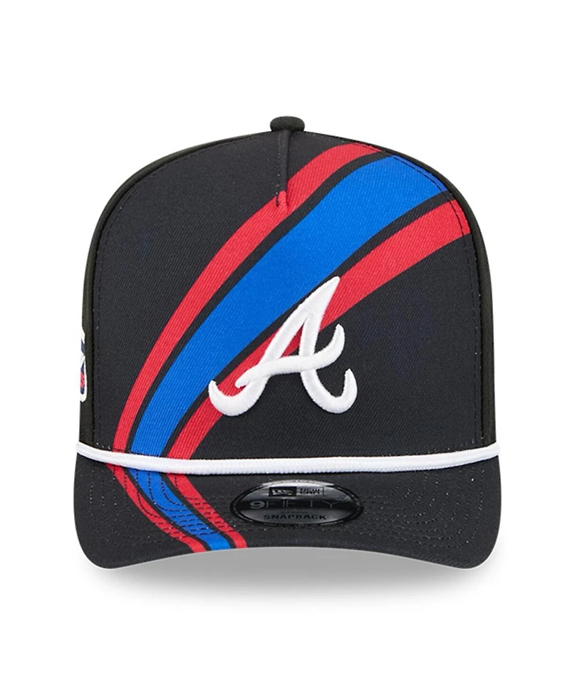 New Era Men's Black Atlanta Braves 2025 Mlb Speedway Classic Fashion Pack A-Frame 9FIFTY Snapback Hat