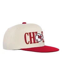 Mitchell & Ness Big Boys and Girls Cream/Red Kansas City Chiefs Across the Board Vintage Snapback Hat