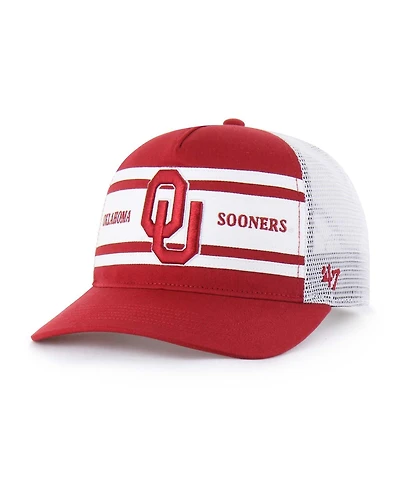 '47 Brand Big Boys and Girls Crimson/White Oklahoma Sooners Super Stripe Hitch Adjustable Trucker Hat