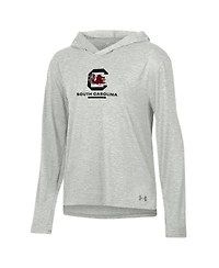 Under Armour Women's Heather Gray South Carolina Gamecocks Tri-Blend Breezy Long Sleeve Hoodie T-Shirt