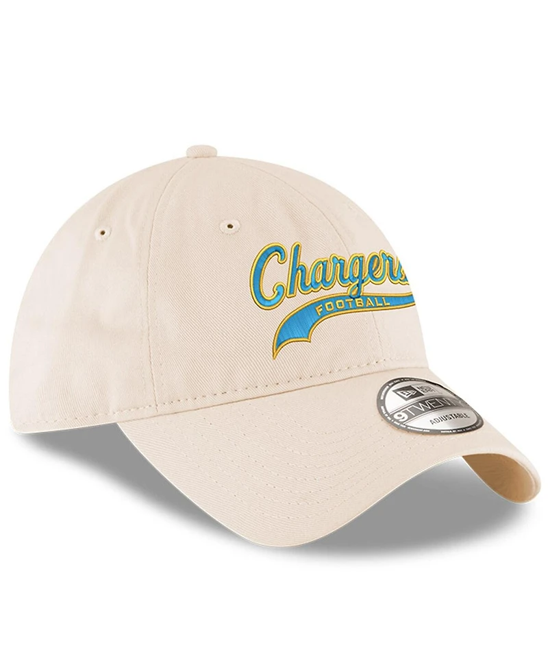New Era Men's Cream Los Angeles Chargers Charger Power 9TWENTY Adjustable Hat
