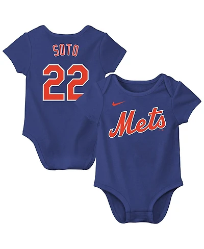 Nike Newborn Juan Soto Royal New York Mets Name Number Fuse Bodysuit
